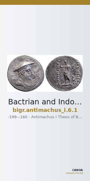 Bactrian and Indo-Greek Coinage Antimachus I 6.1 — CANOA