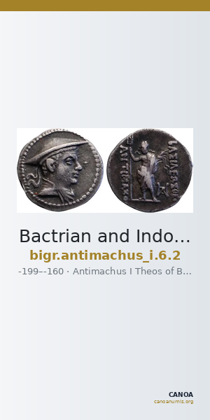 Bactrian and Indo-Greek Coinage Antimachus I 6.2 — CANOA