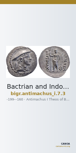Bactrian and Indo-Greek Coinage Antimachus I 7.3 — CANOA