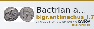 Bactrian and Indo-Greek Coinage Antimachus I 7.3 — CANOA