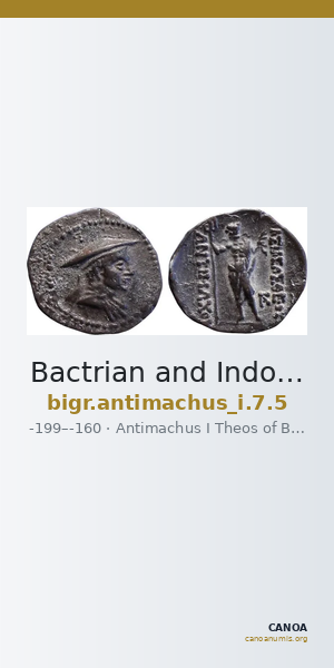 Bactrian and Indo-Greek Coinage Antimachus I 7.5 — CANOA