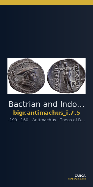 Bactrian and Indo-Greek Coinage Antimachus I 7.5 — CANOA