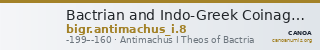 Bactrian and Indo-Greek Coinage Antimachus I 8 — CANOA