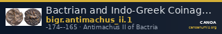 Bactrian and Indo-Greek Coinage Antimachus II 1 — CANOA