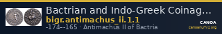 Bactrian and Indo-Greek Coinage Antimachus II 1.1 — CANOA