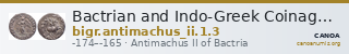 Bactrian and Indo-Greek Coinage Antimachus II 1.3 — CANOA