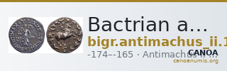 Bactrian and Indo-Greek Coinage Antimachus II 1.7 — CANOA