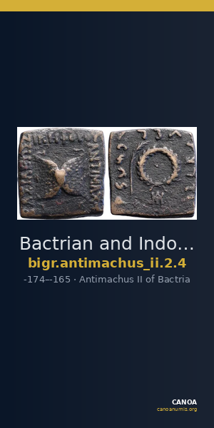Bactrian and Indo-Greek Coinage Antimachus II 2.4 — CANOA