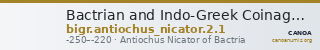 Bactrian and Indo-Greek Coinage Antiochus Nicator 2.1 — CANOA
