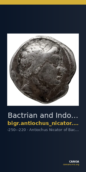 Bactrian and Indo-Greek Coinage Antiochus Nicator 2.13 — CANOA