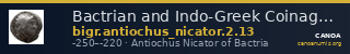 Bactrian and Indo-Greek Coinage Antiochus Nicator 2.13 — CANOA