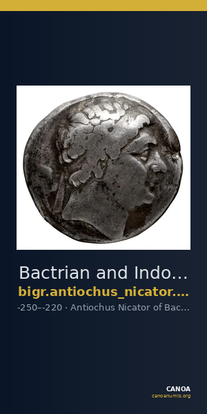 Bactrian and Indo-Greek Coinage Antiochus Nicator 2.19 — CANOA