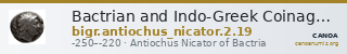Bactrian and Indo-Greek Coinage Antiochus Nicator 2.19 — CANOA