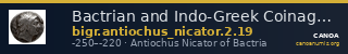 Bactrian and Indo-Greek Coinage Antiochus Nicator 2.19 — CANOA