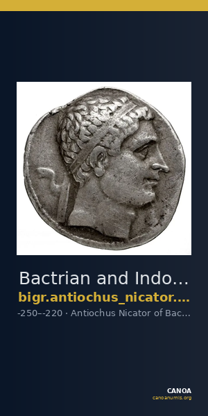 Bactrian and Indo-Greek Coinage Antiochus Nicator 2.7 — CANOA