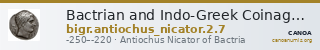 Bactrian and Indo-Greek Coinage Antiochus Nicator 2.7 — CANOA