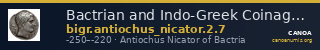 Bactrian and Indo-Greek Coinage Antiochus Nicator 2.7 — CANOA