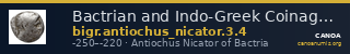Bactrian and Indo-Greek Coinage Antiochus Nicator 3.4 — CANOA