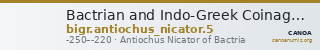 Bactrian and Indo-Greek Coinage Antiochus Nicator 5 — CANOA