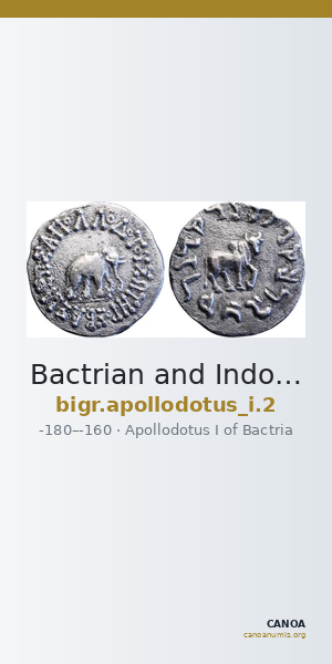 Bactrian and Indo-Greek Coinage Apollodotus I 2 — CANOA
