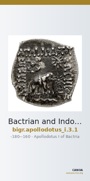 Bactrian and Indo-Greek Coinage Apollodotus I 3.1 — CANOA