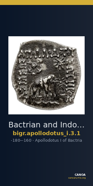 Bactrian and Indo-Greek Coinage Apollodotus I 3.1 — CANOA