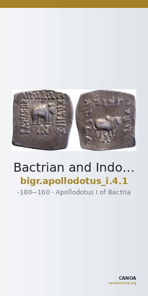 Bactrian and Indo-Greek Coinage Apollodotus I 4.1 — CANOA