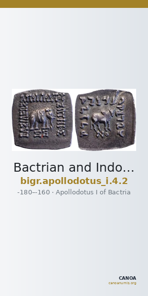 Bactrian and Indo-Greek Coinage Apollodotus I 4.2 — CANOA