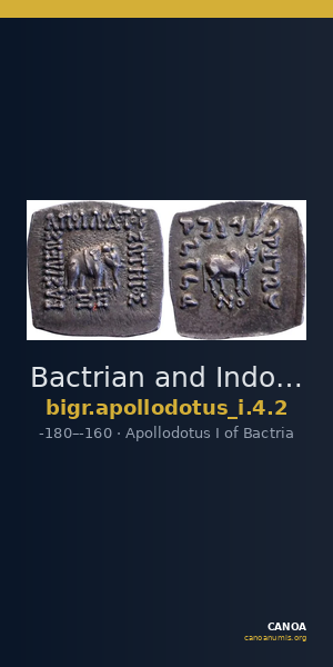 Bactrian and Indo-Greek Coinage Apollodotus I 4.2 — CANOA