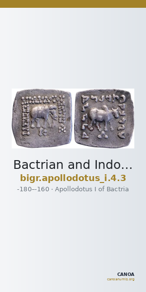 Bactrian and Indo-Greek Coinage Apollodotus I 4.3 — CANOA