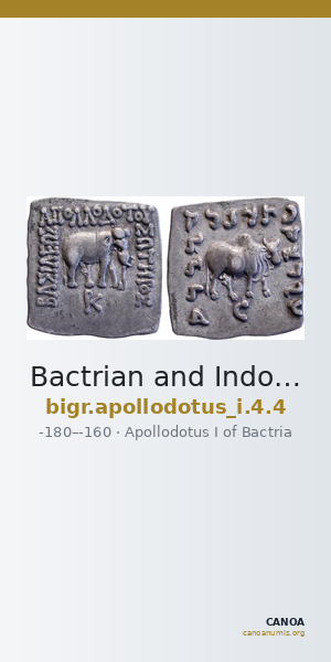 Bactrian and Indo-Greek Coinage Apollodotus I 4.4 — CANOA