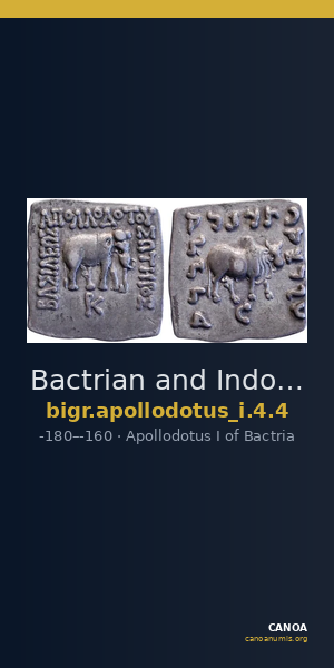 Bactrian and Indo-Greek Coinage Apollodotus I 4.4 — CANOA