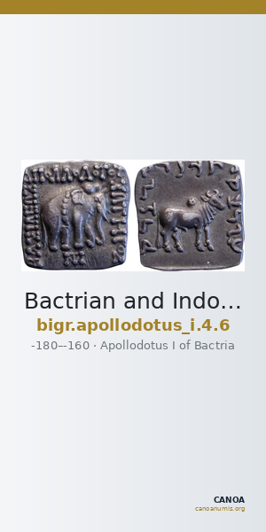 Bactrian and Indo-Greek Coinage Apollodotus I 4.6 — CANOA