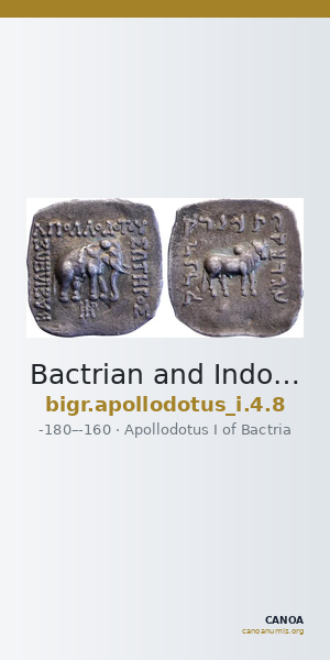 Bactrian and Indo-Greek Coinage Apollodotus I 4.8 — CANOA