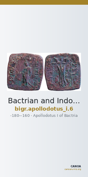 Bactrian and Indo-Greek Coinage Apollodotus I 6 — CANOA
