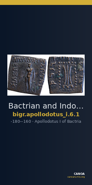 Bactrian and Indo-Greek Coinage Apollodotus I 6.1 — CANOA