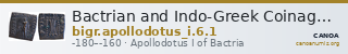 Bactrian and Indo-Greek Coinage Apollodotus I 6.1 — CANOA