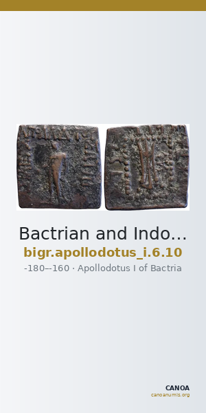 Bactrian and Indo-Greek Coinage Apollodotus I 6.10 — CANOA