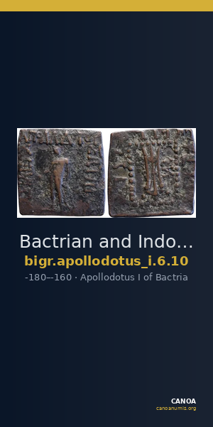 Bactrian and Indo-Greek Coinage Apollodotus I 6.10 — CANOA