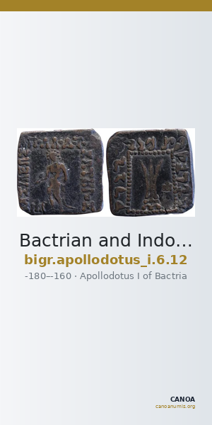 Bactrian and Indo-Greek Coinage Apollodotus I 6.12 — CANOA