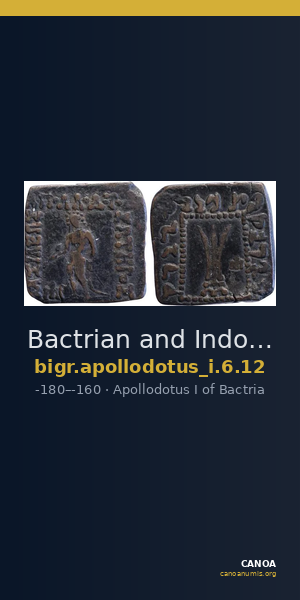 Bactrian and Indo-Greek Coinage Apollodotus I 6.12 — CANOA
