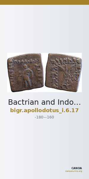 Bactrian and Indo-Greek Coinage Apollodotus I 6.17 — CANOA