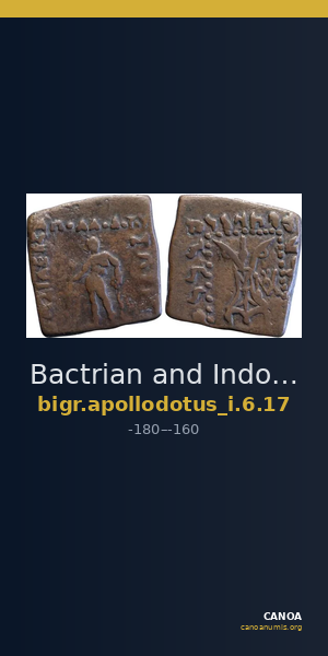 Bactrian and Indo-Greek Coinage Apollodotus I 6.17 — CANOA