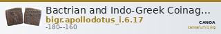 Bactrian and Indo-Greek Coinage Apollodotus I 6.17 — CANOA