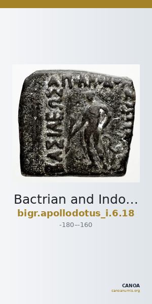 Bactrian and Indo-Greek Coinage Apollodotus I 6.18 — CANOA
