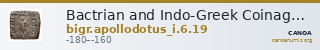 Bactrian and Indo-Greek Coinage Apollodotus I 6.19 — CANOA