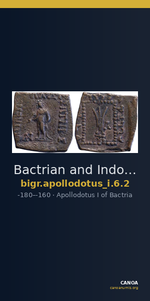Bactrian and Indo-Greek Coinage Apollodotus I 6.2 — CANOA