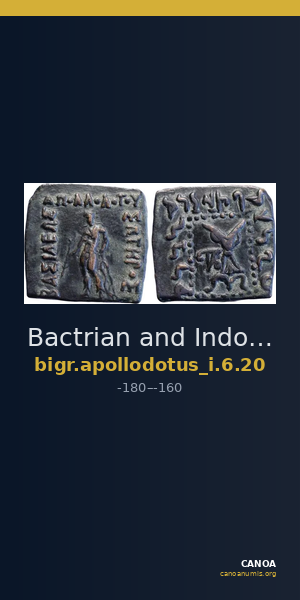 Bactrian and Indo-Greek Coinage Apollodotus I 6.20 — CANOA