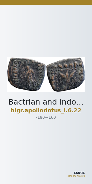 Bactrian and Indo-Greek Coinage Apollodotus I 6.22 — CANOA
