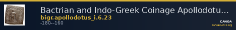 Bactrian and Indo-Greek Coinage Apollodotus I 6.23 — CANOA
